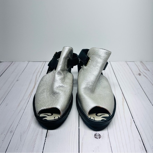 Fly London Wena Silver and Black Slingback Mules Size 41 - Picture 7 of 13